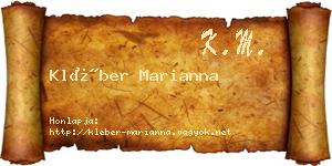 Kléber Marianna névjegykártya
